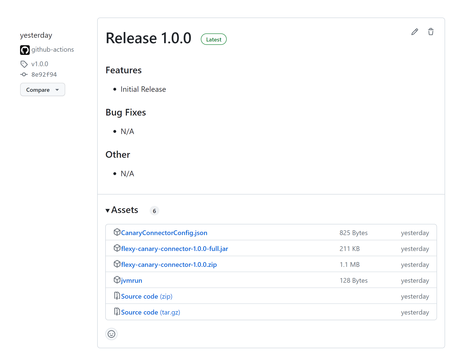 GitHub release download page