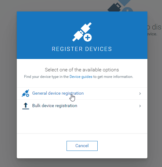 Registration Page General or Bulk Registration Selection